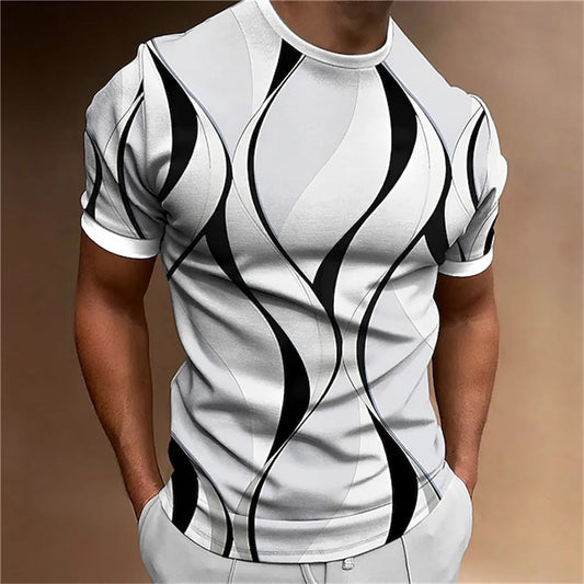 New Men's T-shirt  Print Sweatshirt Tops Summer O Neck Casual Short Sleeve Male Slim Fit Clothing Cheap Apparel
